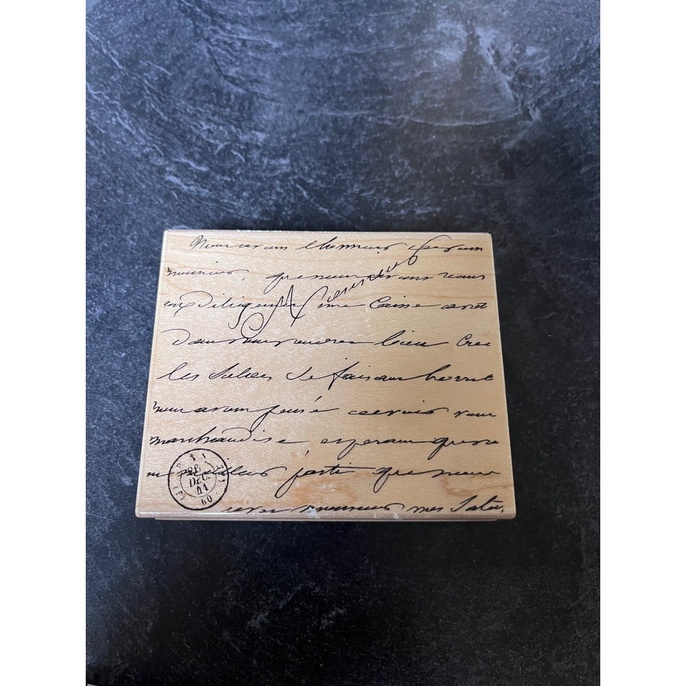 Hero Arts H2141 Manuscript Background Rubber Stamp Wood Mounted Script